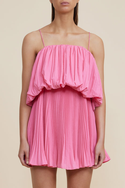 VARLEY MINI DRESS - PEONY PINK