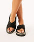 AYSHA SANDAL - BLACK RAFFIA