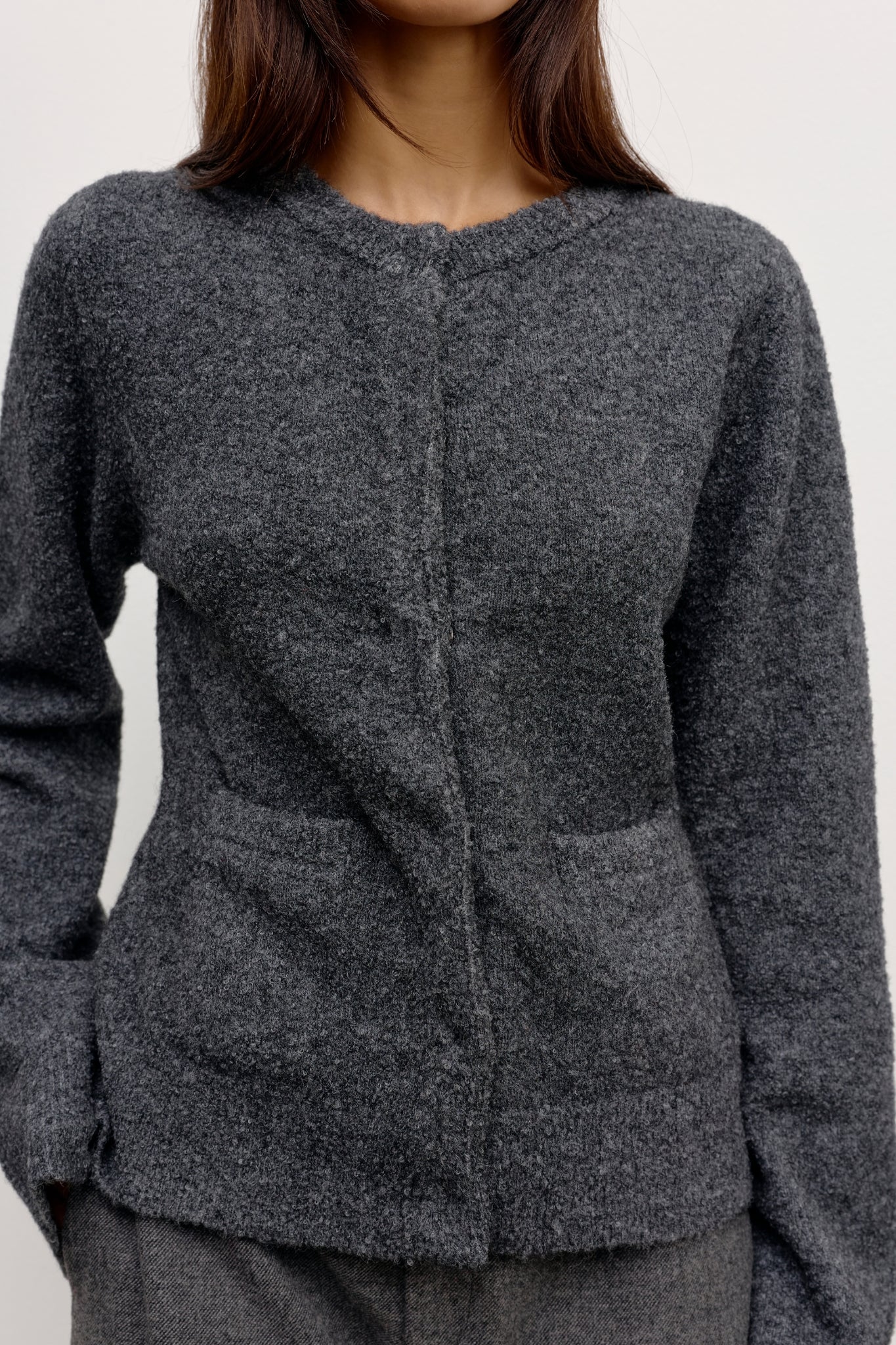 *PREORDER* BEATRICE CARDIGAN - DARK HEATHER GREY