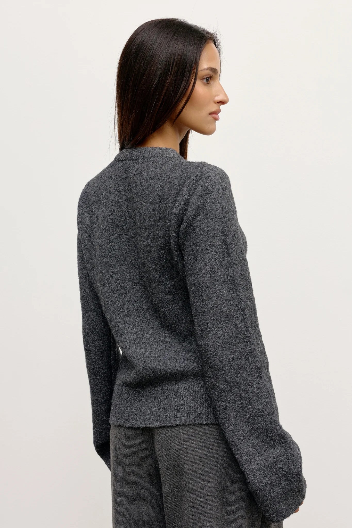 *PREORDER* BEATRICE CARDIGAN - DARK HEATHER GREY
