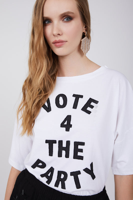 VOTE 4 THE PARTY T-SHIRT - WHITE