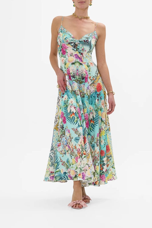THE GARDENS OF QUELEZ TIE FRONT DRESS