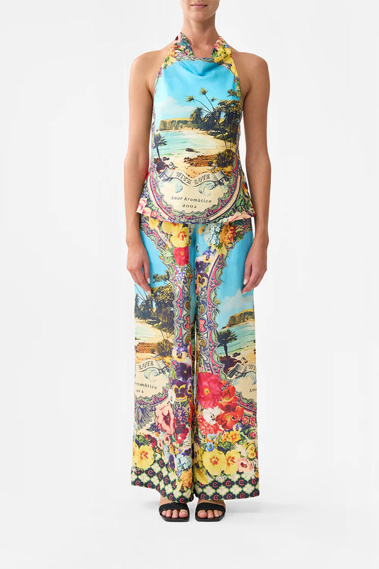 BATHING BOMBSHELL COWL NECK HALTER TOP