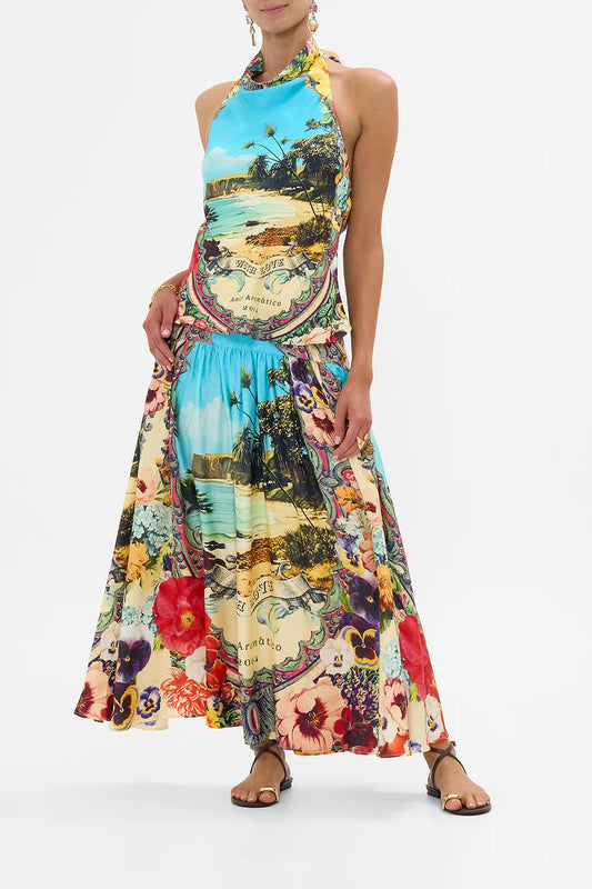 BATHING BOMBSHELL FITTED WAIST GATHERED SKIRT