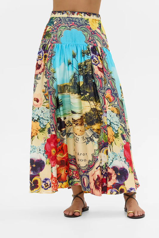 BATHING BOMBSHELL FITTED WAIST GATHERED SKIRT