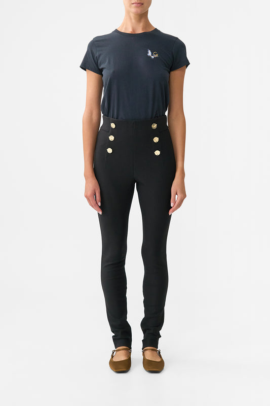 EMBELLISHED PONTE PANT - OTTOMAN