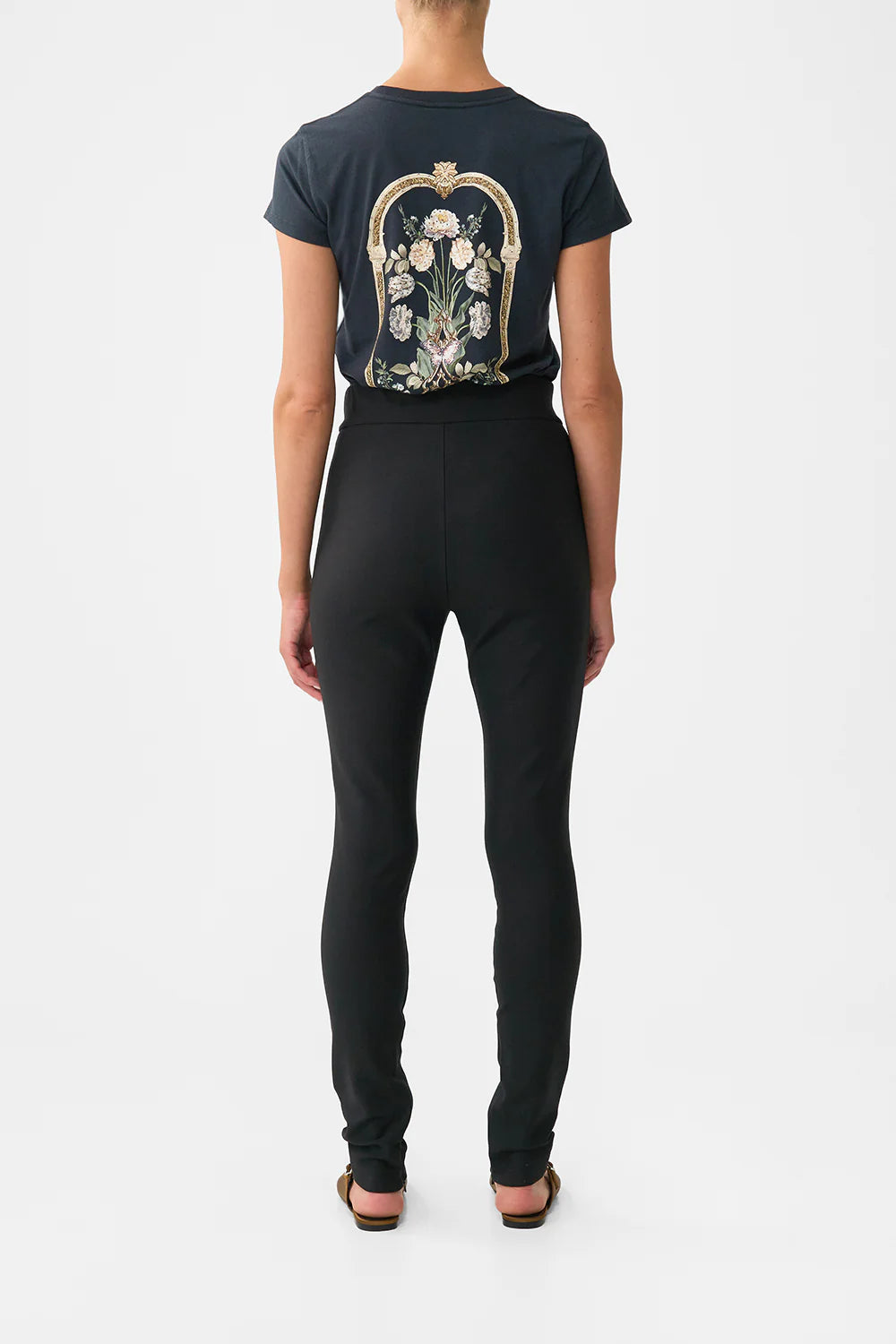 EMBELLISHED PONTE PANT - OTTOMAN