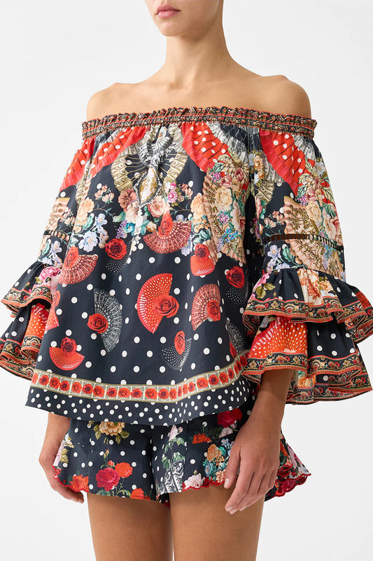 DAUGHTERS OF DUENDE OFF SHOULDER TOP