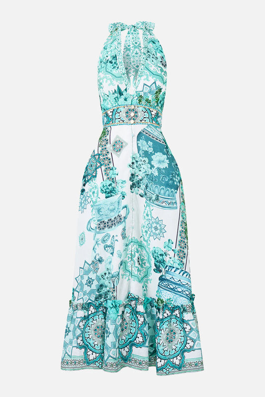 BALEARIC BEBÉ RUFFLE HALTER DRESS