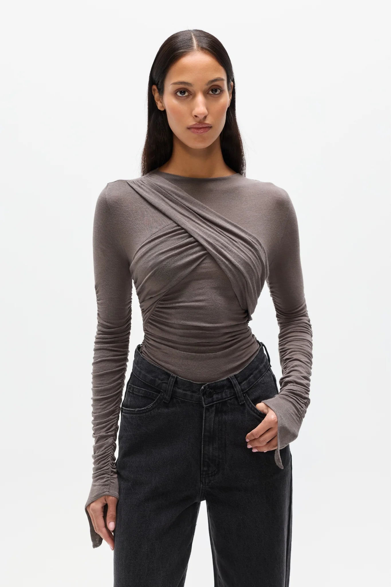 *PREORDER* CESCA TOP - SMOKE