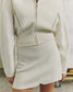 ATLAS KNIT MINI SKIRT - OFF WHITE