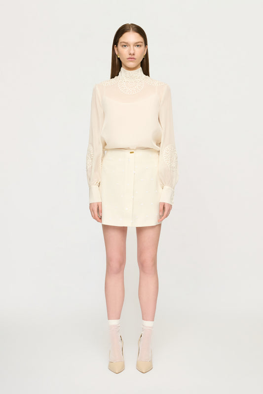 SABINE SKIRT - PARCHMENT SEQUIN