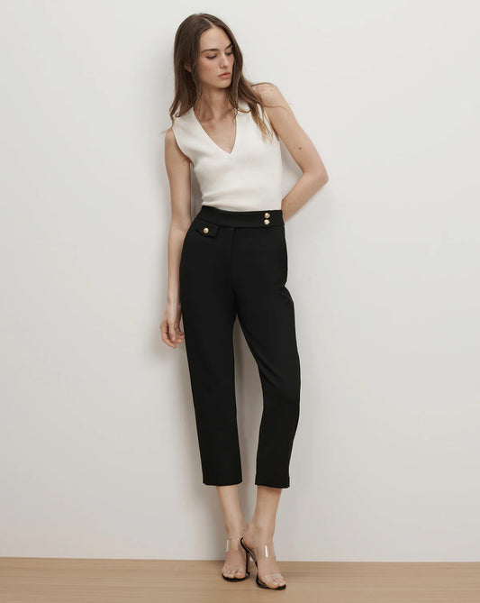 RENZO SLIM LEG PANT - BLACK/GOLD