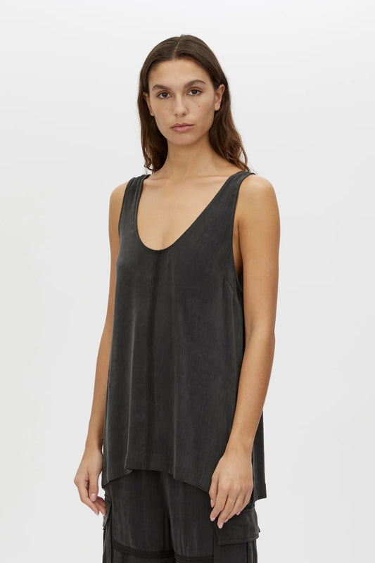 ALLEGRO SATIN TANK - WASHED BLACK