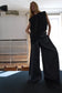 RAVINE DRAPED TOP - BLACK