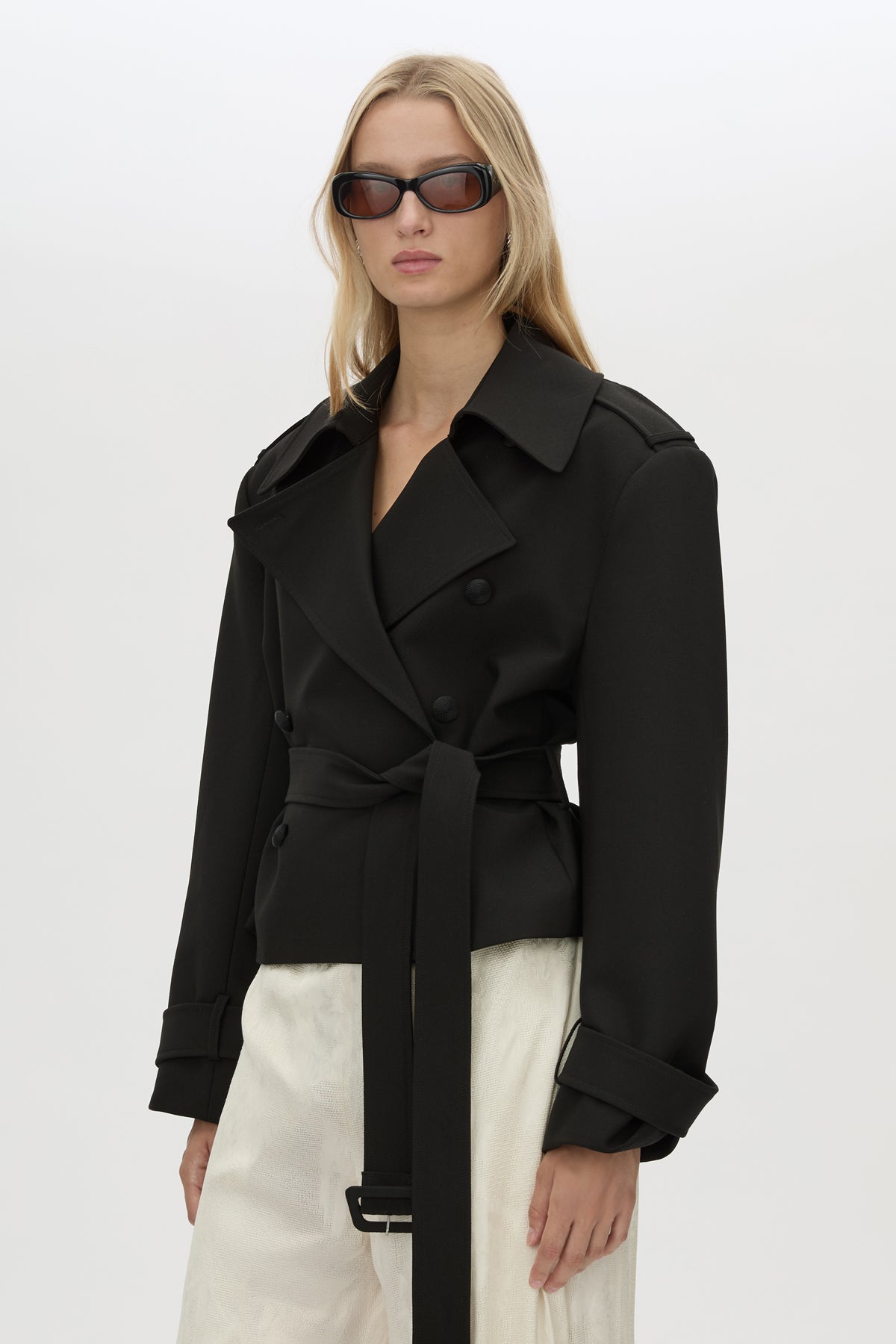 *PREORDER* ASENA SHORT TRENCH - BLACK