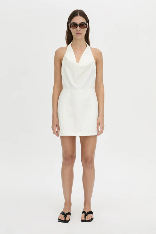 AUBREY MINI DRESS - WHITE NEPS