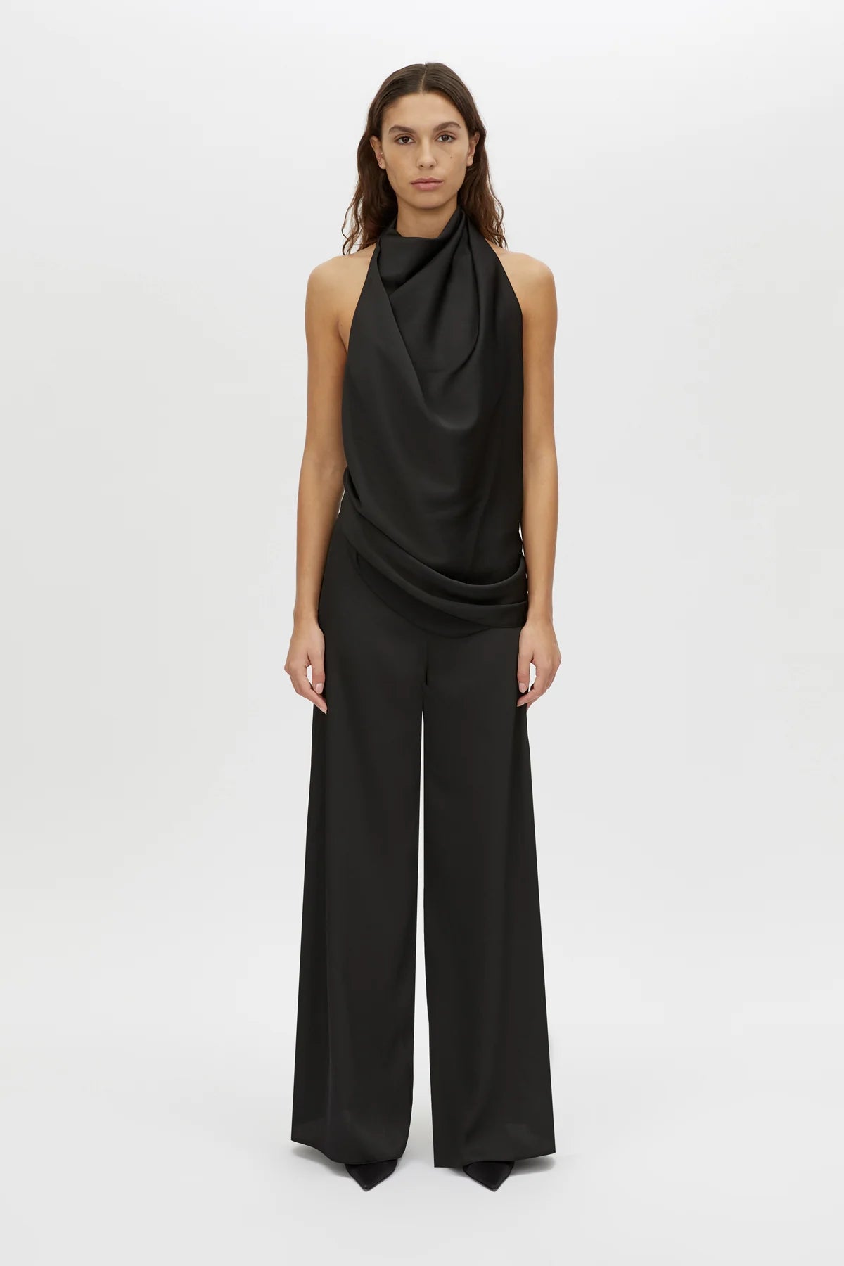 ELOWYN HALTER TOP - BLACK