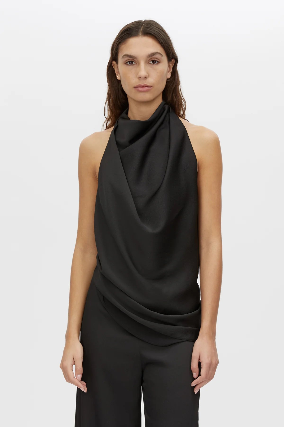 ELOWYN HALTER TOP - BLACK