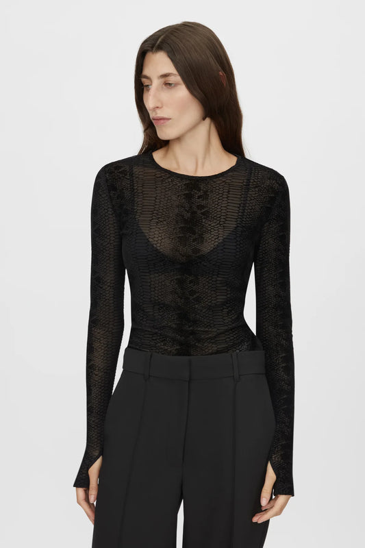 FIGUE LONG SLEEVE TOP - SLATE