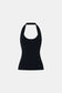 JULIET KNIT HALTER TOP - BLACK