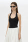 JULIET KNIT HALTER TOP - BLACK