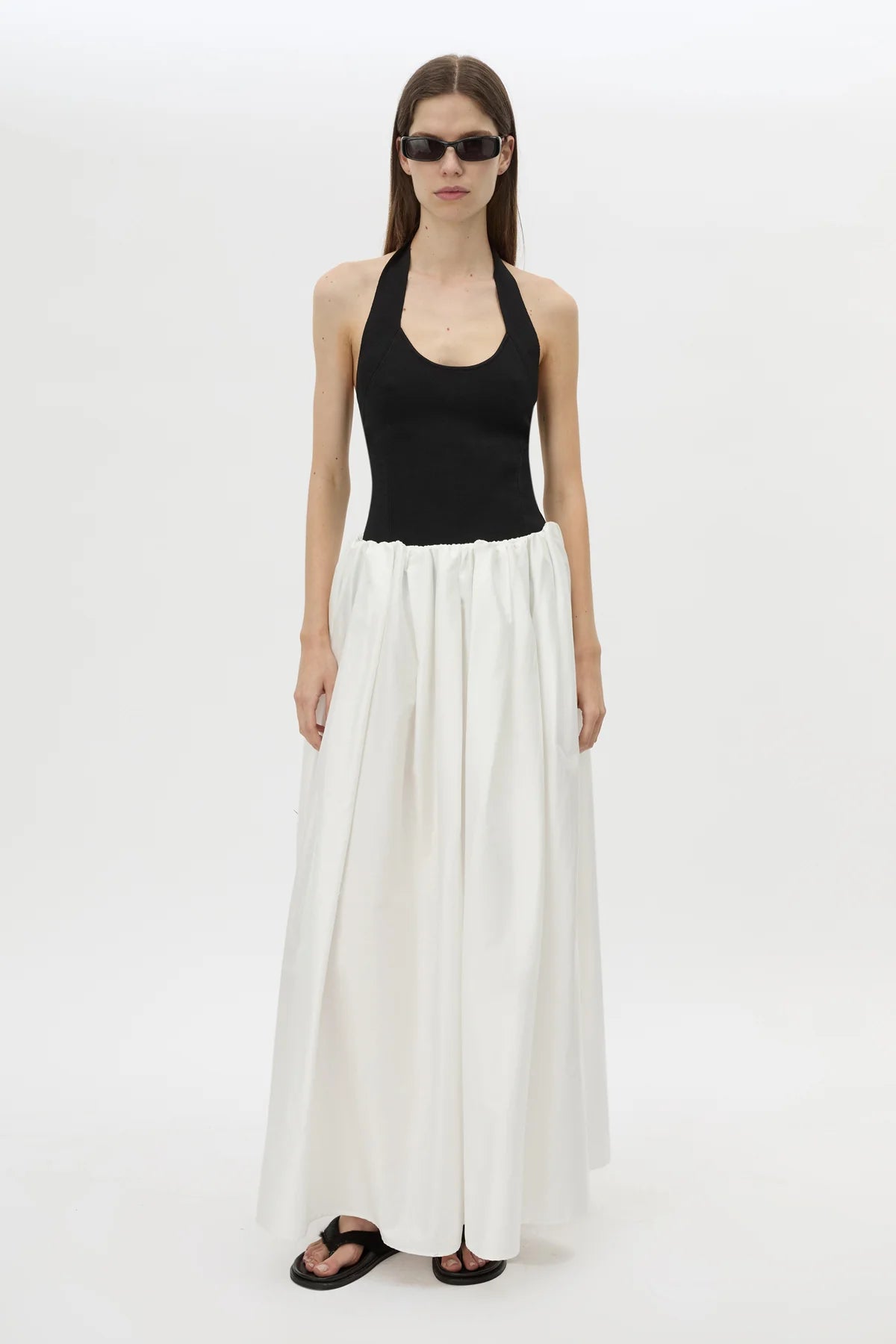JULIET KNIT HALTER TOP - BLACK