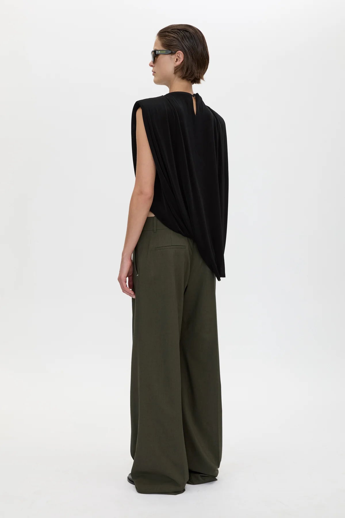 RAVINE DRAPED TOP - BLACK