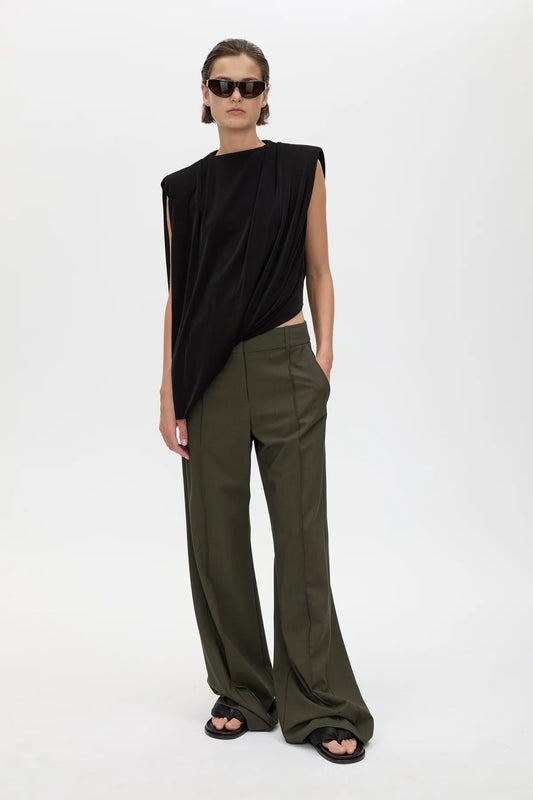RAVINE DRAPED TOP - BLACK