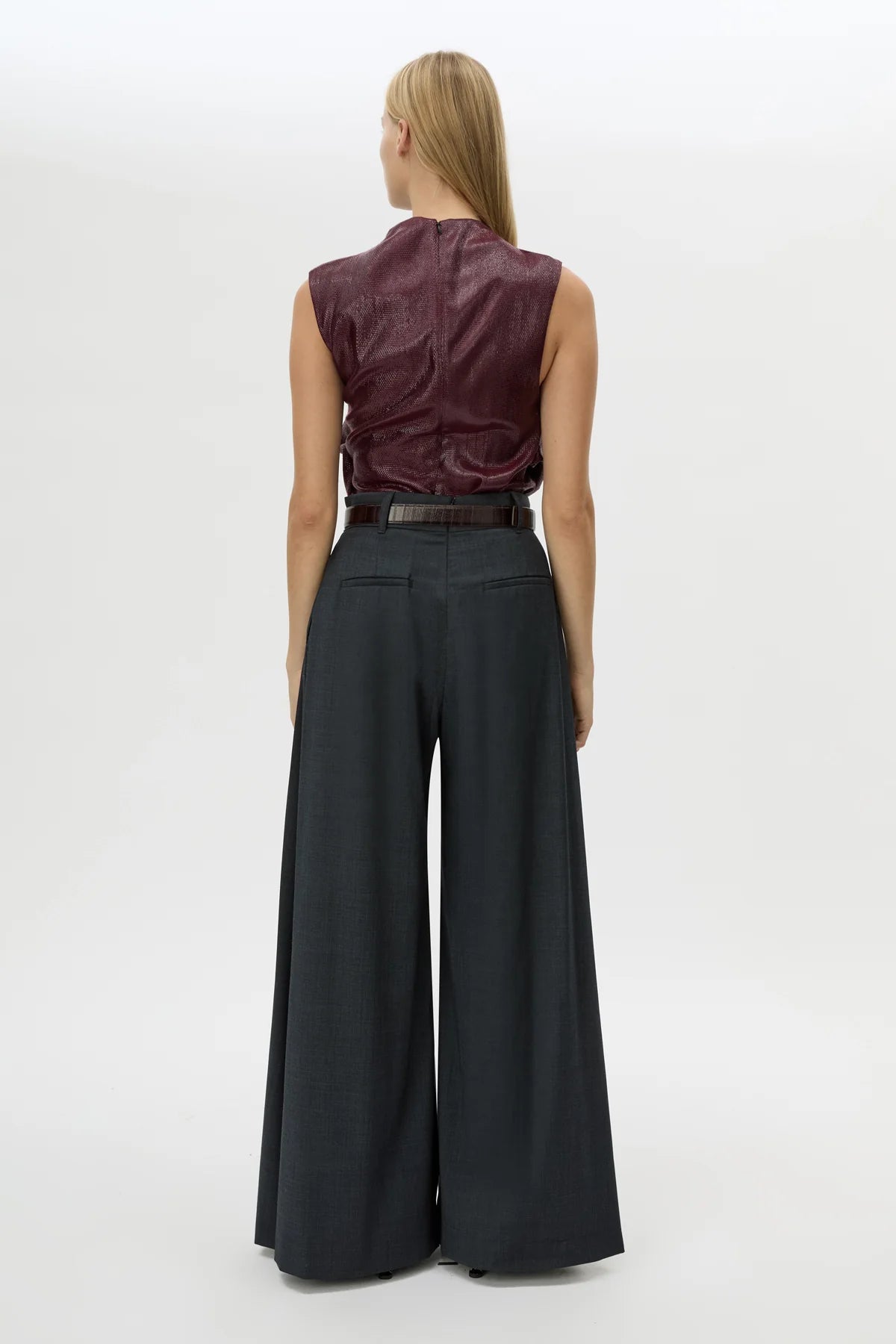SANA DRAPE TOP - BURGUNDY