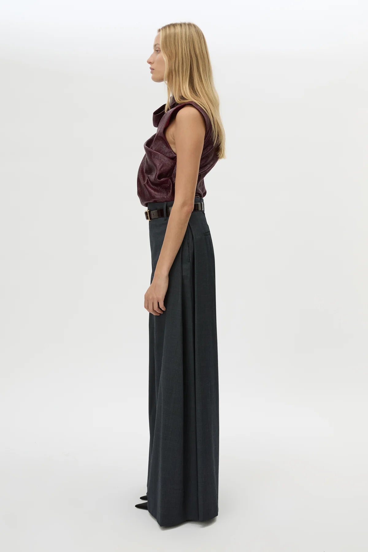 SANA DRAPE TOP - BURGUNDY