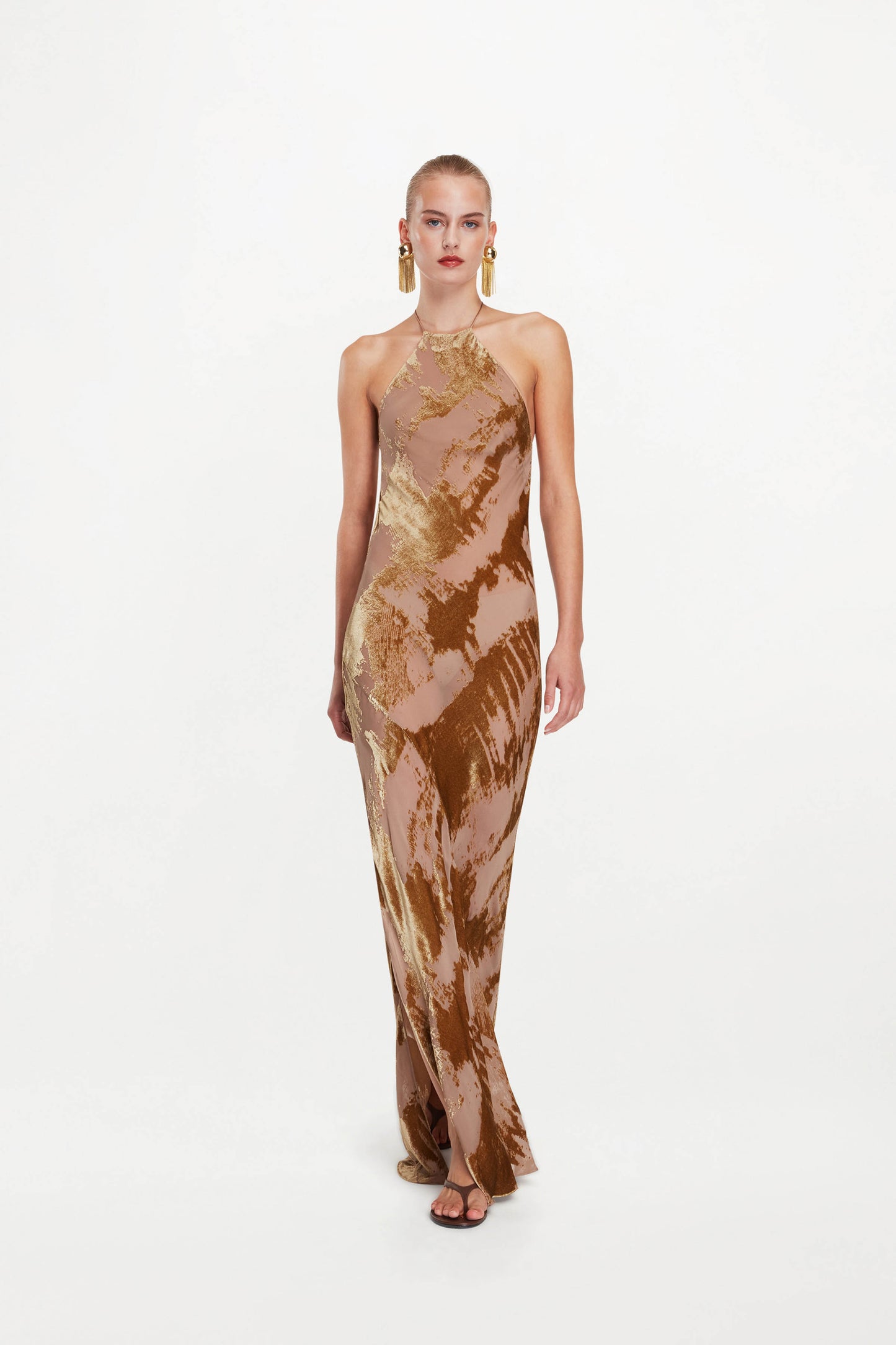 ANAIS VELVET DRESS - MOON SAND