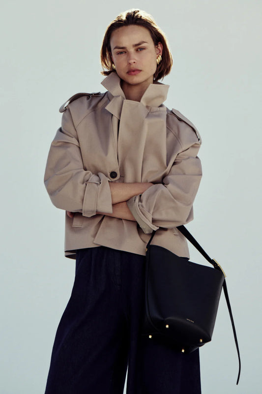 RICKIE CROPPED TRENCH - BEIGE