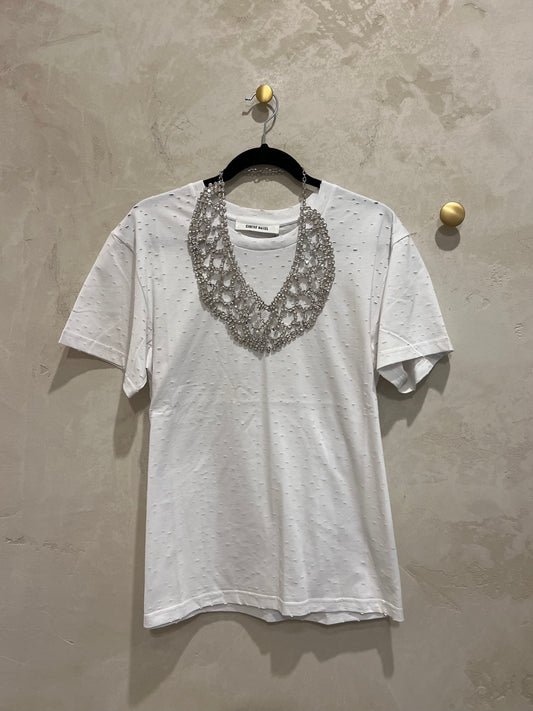 CLASSIC TEE W/ NECKLACE - BIANCO