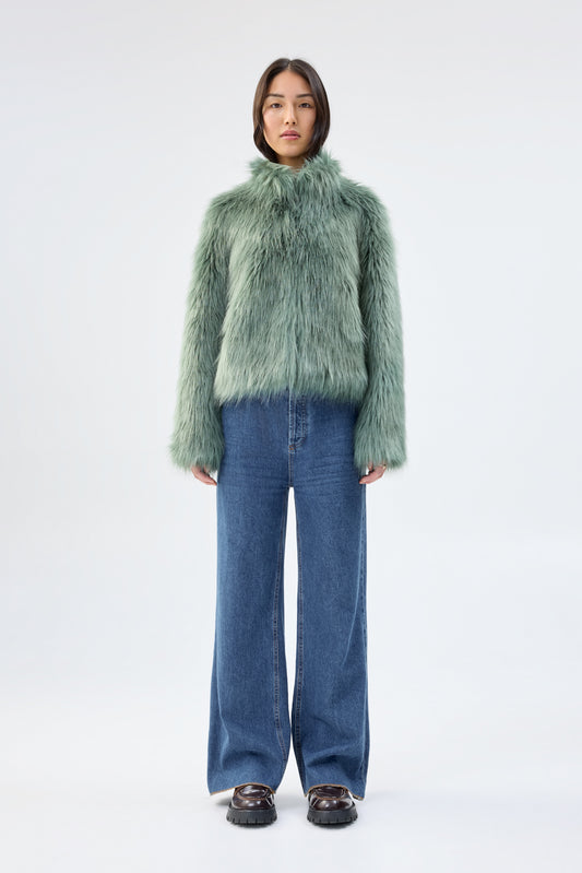 FUR DELISH JACKET - SAGE
