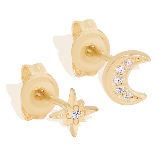 BATHED IN YOUR LIGHT STUD EARRINGS - GOLD