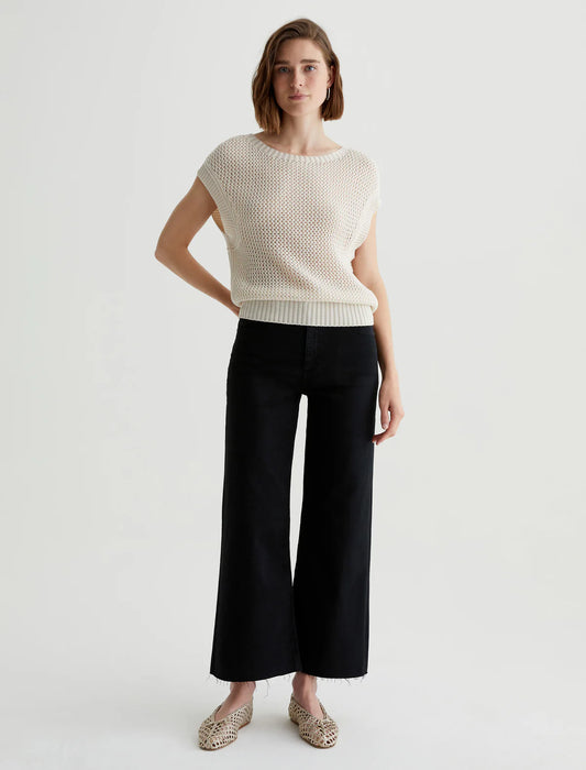 SAIGE CROP JEAN - SULFUR BLACK