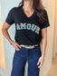 AMOUR SEQUIN TEE - BLACK
