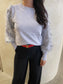 FRINGE SLEEVE JUMPER - LAVENDER