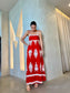 MAXI DRESS - RED/WHITE