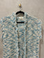 BOHO WOOL PATTERN LONG VEST - BLUE/WHITE