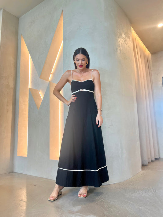MAXI DRESS - BLACK/WHITE