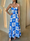 MAXI DRESS - OCEAN BLUE/WHITE
