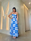 MAXI DRESS - OCEAN BLUE/WHITE
