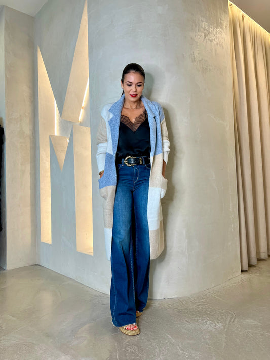BLUE LONG CARDI