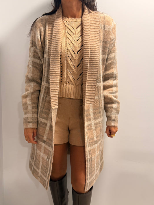 SOFT WOOL CARDIGAN - BEIGE