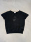 POINTELLE ZEBRA TEE - BLACK