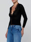 ELUNA CARDIGAN TOP - BLACK