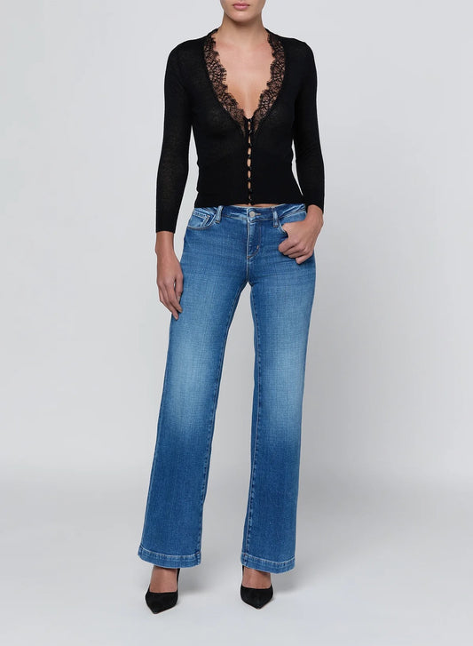 ELUNA CARDIGAN TOP - BLACK
