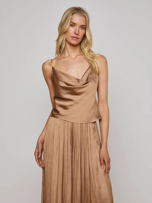 CALISTA COWL NECK CAMI - GINGER SNAP